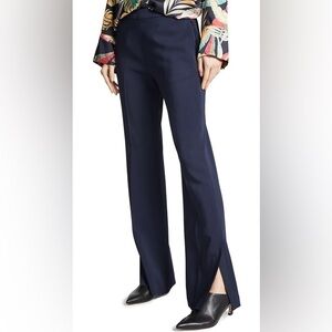 Kobi Halperin Navy Wide Leg Slit Trousers